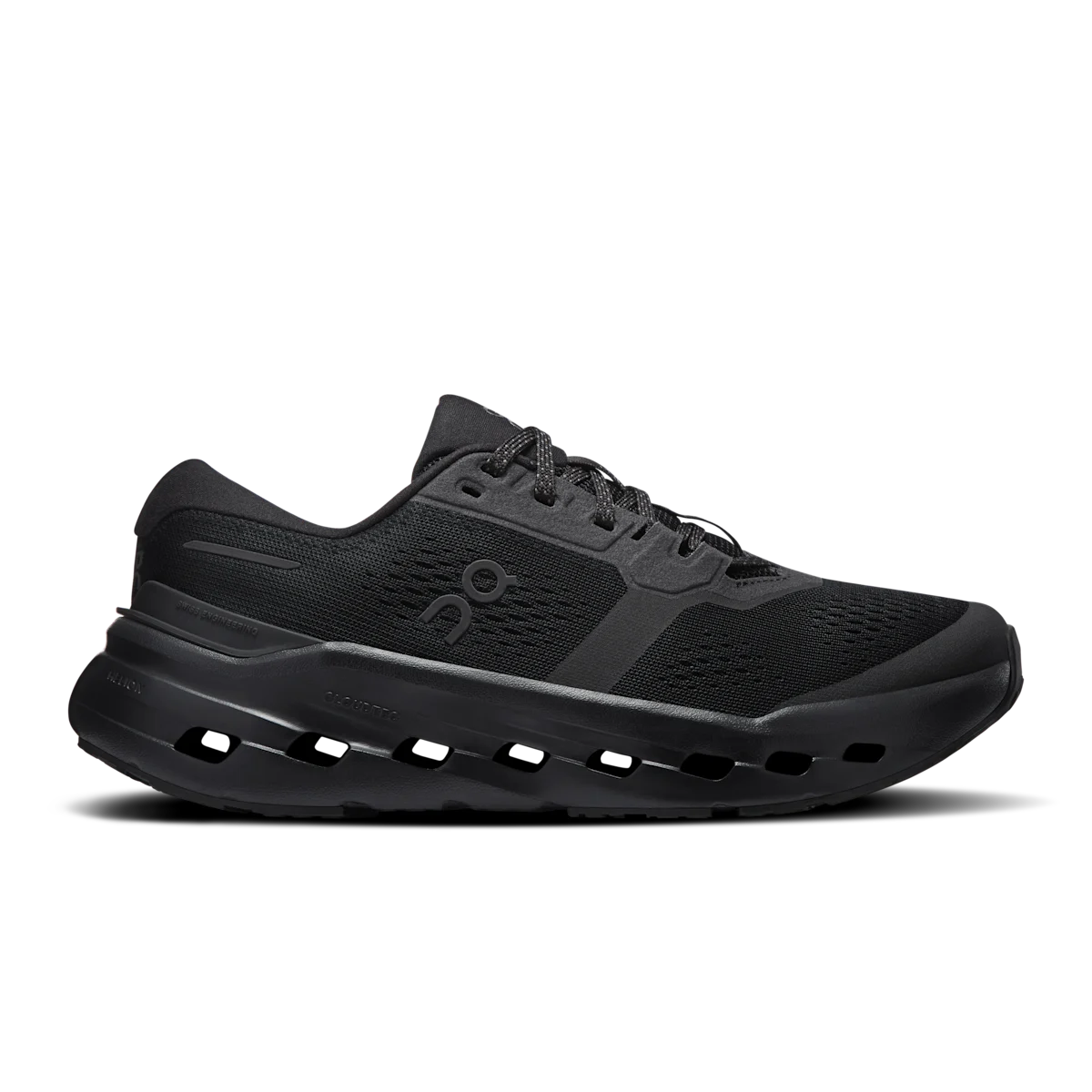 On Cloudrunner 3 in Black and Black, side view